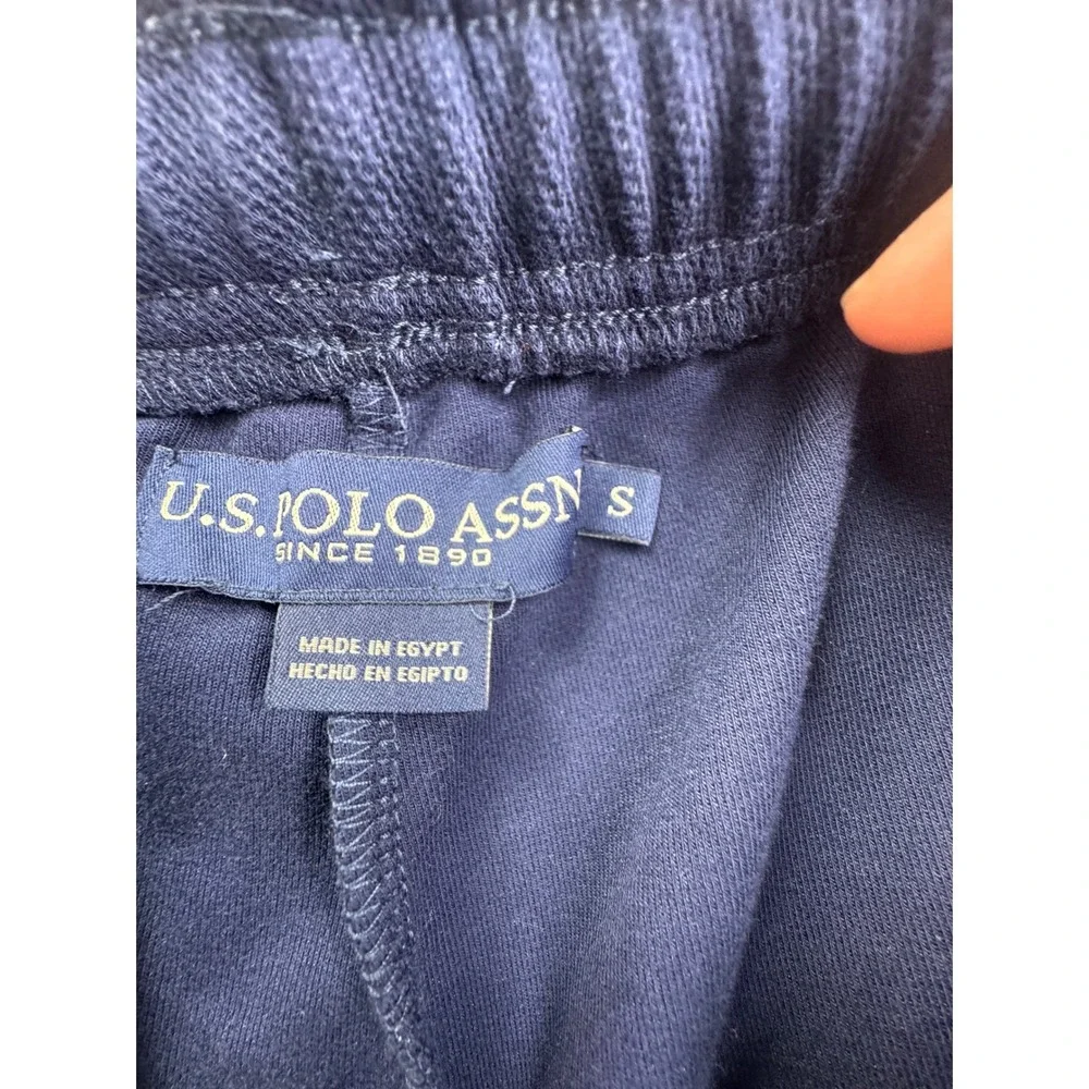 US Polo Assn Mens Navy Blue Side Stripe Jogger Sweatpants Small NWT